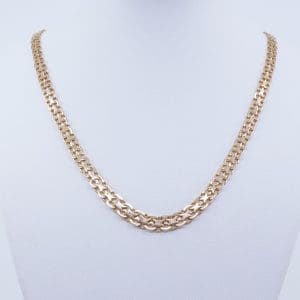 Halskedja X-länk Guld 18K 14,1g Längd 43cm Bredd 4-6mm