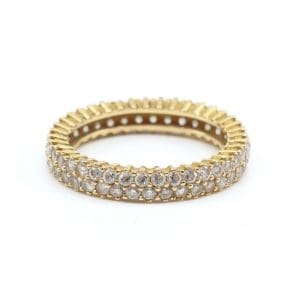 Ring Guld 21K 3,4g Ø16,75 med stenar