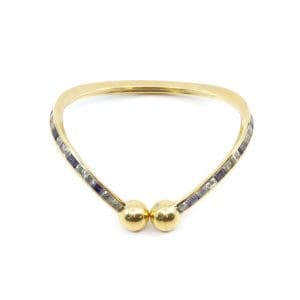 Armring Guld 18K 17,2g Diameter 6,1cm med stenar