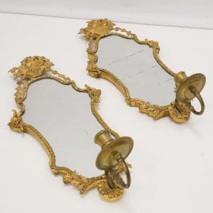 1 Par Spegellampetter, Burchardt Prechts, metall. Med kvitto från Stockholms Auktionshus.