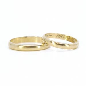 Ringar 2st Guld 18K 7,6g Ø18,25 & 20,00 - Gravyr