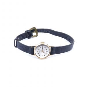 Armbandsur Exacta 14K brv 7,4g 16mm manuell-går ej,  slitet läderband