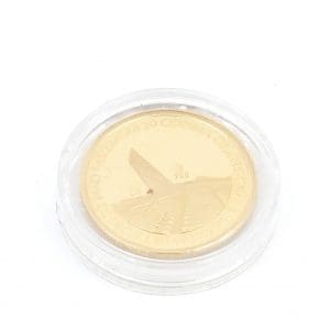 Jubileumsmynt Guld 21K 5g Ø 20mm "Oslobodjena Jugoslavije I Pobede Bad Fasizmom 30 Godina" etui