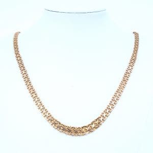 Halskedja X-länk Doserad Guld 18K 14,6g Längd 46,5cm Bredd 5-8mm, skev i länk