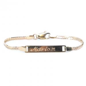 Armband Guld 14K 3,5g Längd 13,5cm Bredd 2-5mm graverat