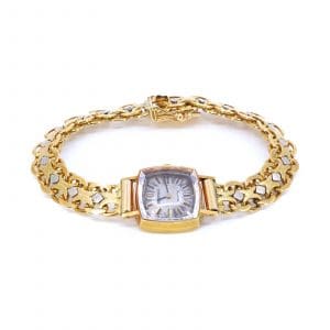 Damur Certina Tvåfärgat Guld 18K i boett och länk, Längd 18cm Boett 16mm, quartz, 32g.