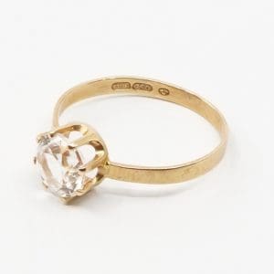Ring Guld 18K 1,6g Ø17,25 med vit sten