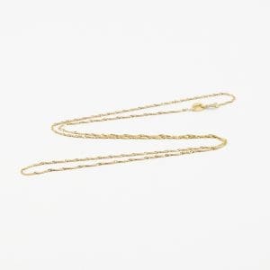 Halskedja Singapore Guld 18K 0,9g Längd 45cm Bredd 1mm