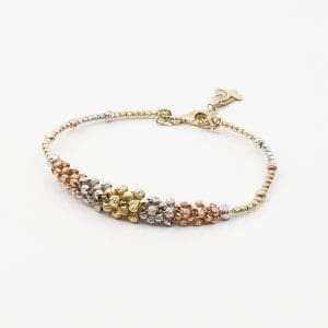 Armband Guld 14K brv 7,7g trefärgad