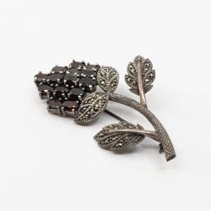 Brosch Silver S925 17,9g Höjd 65mm med stenar