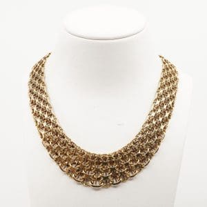 Halskedja Doserad X-länk Guld 18K 61,9g Längd 52cm Bredd 13-19mm