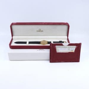 Armbandsur Omega 18K 32,3g Boett 32mm quartz med datum och sliten box