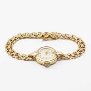 Armbandsur Certina 18K, manuell, går ej, Ø18mm, plastglas, länk i 18K Bruttovikt 16,9g