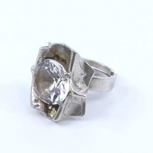 Ring med sten Tre Städ Atelje AB i Trelleborg Silver S925 14,5g ØReglerbar