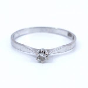 Ring Vitguld 18K 1,5g Ø17,25 Med diamant 1xca0,03ct