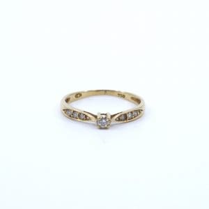 Ring Guld 18K 1,6g Ø17,75 Med diamanter 6xca0,01ct, 1xca0,03ct