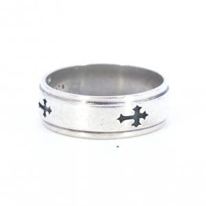 Ring Silver S925 5,7g Ø20,75 med kors-symboler