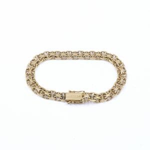 Armband X-länk med stav Guld 18K 14,5g Längd 19cm Bredd 7mm