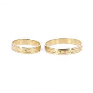 Ringar 2st Guld 18K 6,4g Ø17,50 & 21,75 - Gravyr