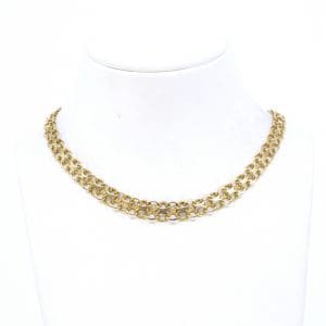 Halskedja doserad X-länk Guld 18K 12,3g Längd 46,4cm Bredd 5-6,8mm