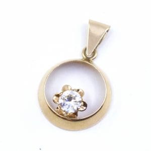 Hänge Guld 14K 1g Bredd 15mm Höjd 18mm med sten