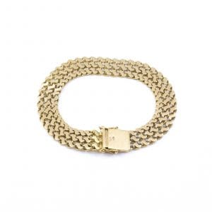 Armband treradigt Guld 18K 25,3g Längd 18,6cm Bredd 10mm