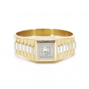 Klackring Guld / Vitguld 18K 7,5g Ø20 med diamant 1x ca 0,10ct