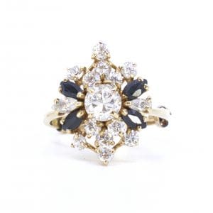 Ring Guld 14K 5,2g Ø17 med stenar