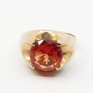 Ring Guld 14K brv 3,7g Ø15,75 med orange sten