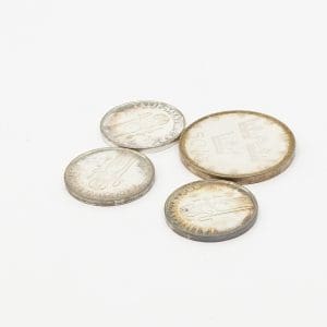 Mynt fyra st. Silver S830