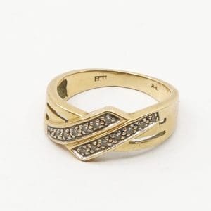 Ring Guld 18K 4,6g Ø17 med diamanter 14xca.0,005ct