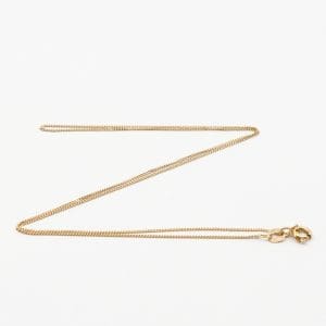 Halskedja Pansar Guld 18K 1,4g Längd 42,5cm Bredd 1mm, skev i länk