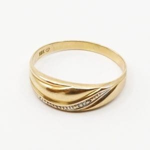 Ring Guld 18K 1,5g Ø17,75 med åttkantslipad diamant 1x0,005ct