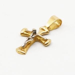 Hänge/berlock Krucifix Guld 21K 1,8g Bredd 14mm Höjd 25mm, tvåfärgad