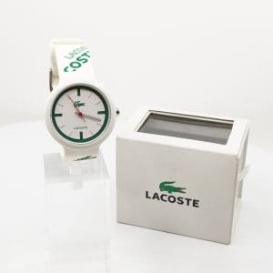 Armbandsur Lacoste vit quartz Ø38mm safirglas med gummilänk i orginalförpackning