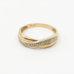 Ring Guld 18K 2,2g Ø17 med diamanter 7xca.0,005ct
