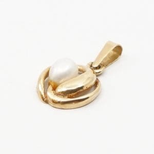Hänge/berlock Guld 18K 1,0g Höjd 16mm med pärla