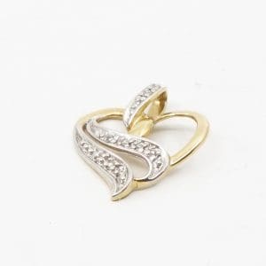 Hänge/berlock Guld 18K 1,0g Höjd 20mm hjärta med diamanter