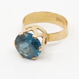 Ring Guld 18K 3,9g Ø17,25 med blå sten