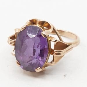 Ring Guld 14K 7,0g Ø19,25 med lila sten