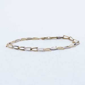 Armband tvåfärgad Guld 18K 3,4g Längd 18,5cm Bredd 5mm