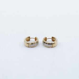 Örhängen tvåfärgat Guld 18K 2,3g Diameter 15mm