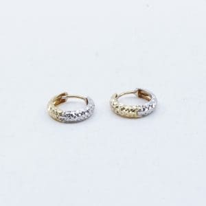 Örhängen tvåfärgade Guld 18K 1,3g Diameter 12mm