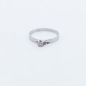 Ring Vitguld 18K 1,9g Ø18,5 med diamant 1xca0,02ct