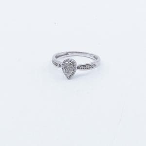 Ring Vitguld 18K 2,6g Ø17,5 med små diamanter
