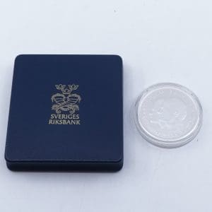 Mynt Silver S999 Kung Carl XVI Gustaf, Kronprinessan Victoria, år 2000, i ask