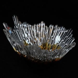 Skål Humppila Tauno Wirkkala tvåfärgat glas Ø22cm höjd 11-14cm