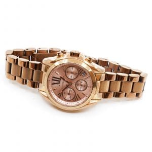 Armbandsur Michael Kors MK-5799 guldfärgad stål Längd 20cm Boett 35mm kronograf datum quartz/går ej