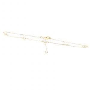 Armband Guld 18K 1,2g Längd 16,5/ 18,5cm Bredd 1mm med stenar