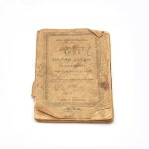Sångbok från 1907, text ill 146 sånger för skola och hem, skör och ömtålig